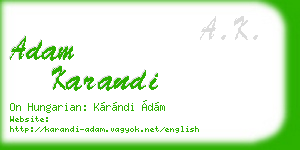 adam karandi business card